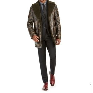 TALLIA MEN'S FAUX-FUR CAMOUFLAGE COAT M